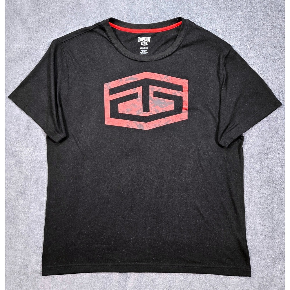 Tapout T-Shirt Mens XL Black Red Graphic Logo Performance Training MMA Gym Tee